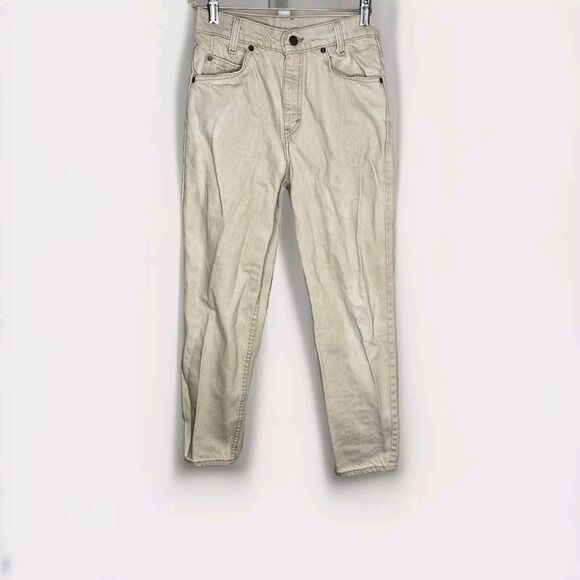 Vintage Levi's Orange Tab 550 Relaxed Fit Student W27 L28 Tan Jeans *Flaw - Picture 1 of 16